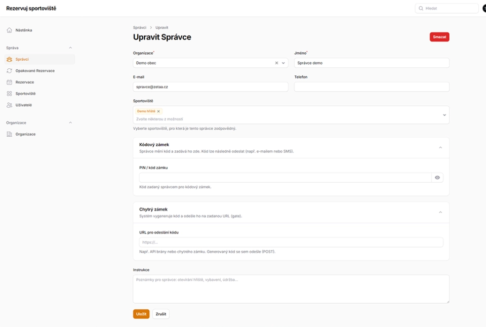 Admin dashboard